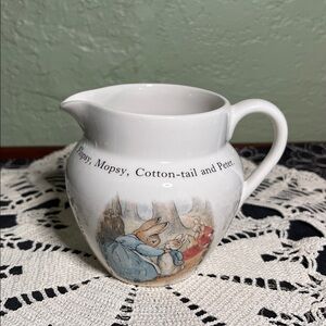 Peter Rabbit Ceramic Pitcher – Flopsy, Mopsy, Cotton-tail, and Peter
